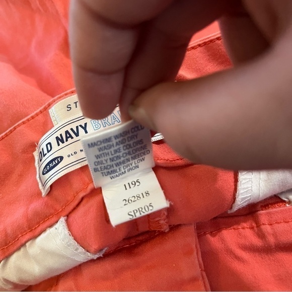 Vintage Y2K Old Navy Mid Rise Capri Straight Leg Pant Coral 4 - Picture 4 of 5